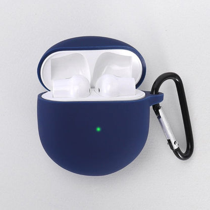 NIYO TOYS Blue Silicone Case for AirPods with Carabiner and Charging Indicator