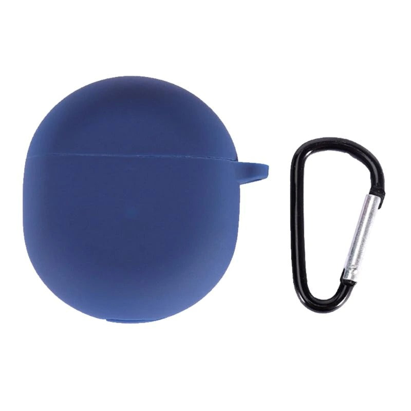 NIYO TOYS Silicone Case for AirPods in Blue with Metal Carabiner for Easy Attachment