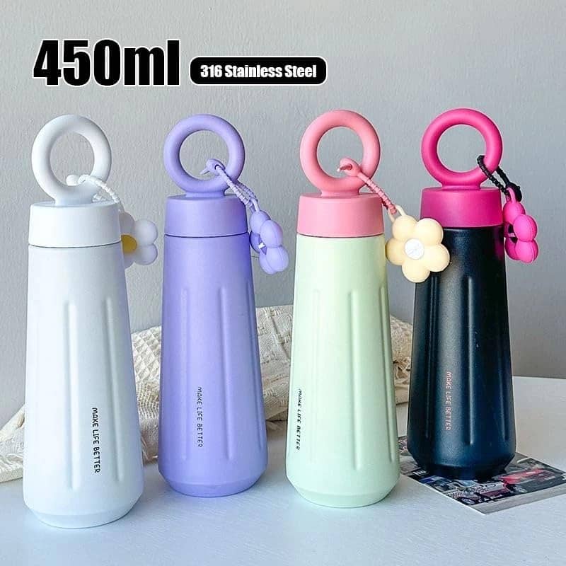 Colorful 450ml owala water bottle set, featuring pastel shades for kids and adults, perfect for hydration on-the-go