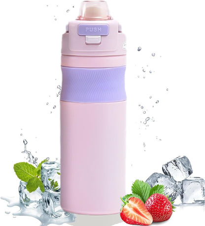 Pink Owala water bottle, designed for kids, perfect for hydration during school and outdoor activities