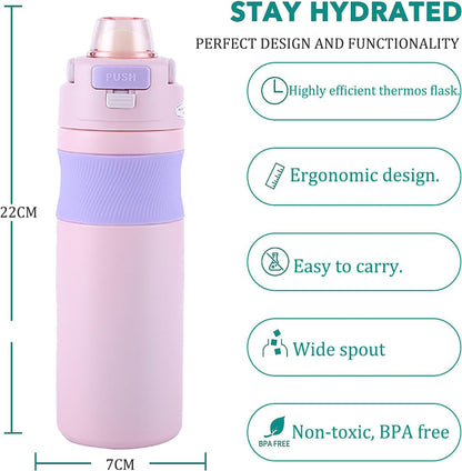 Pink Owala water bottle with ergonomic design, ideal for children and adults, promotes hydration