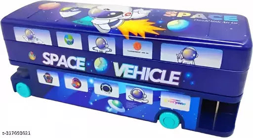 Colorful space-themed pencil box pouches for kids, ideal for school and creative art supplies