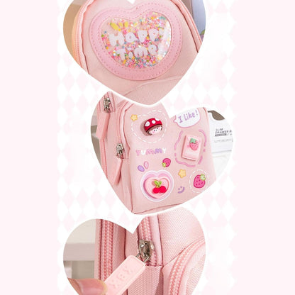 Pink NIYO TOYS pencil case for kids with fun designs and space for pencils in a pencil case