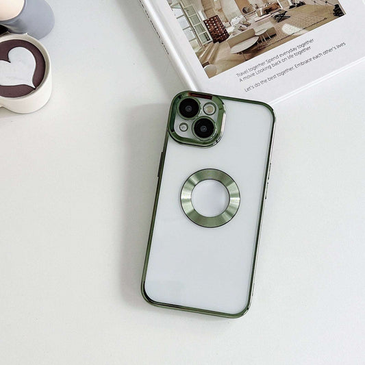 NIYO TOYS Transparent iPhone Case with Green Trim and Magnetic Ring for Secure Grip