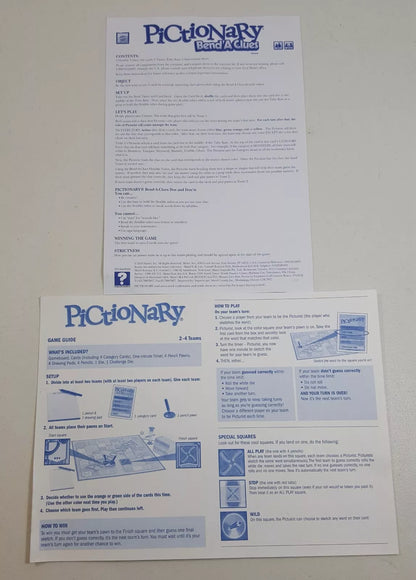 Pictionary Game Rules.pdf Pictionary game for kids instruction sheets featuring rules and game ...