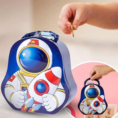 NIYO TOYS astronaut piggy bank in blue, perfect for ages 3 and up, teaches saving skills