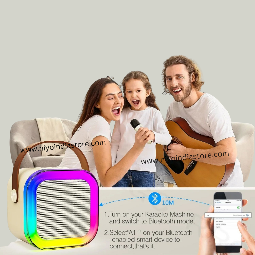 NIYO TOYS portable wireless speaker with bluetooth in rainbow color for singing and family gatherings, age 3+