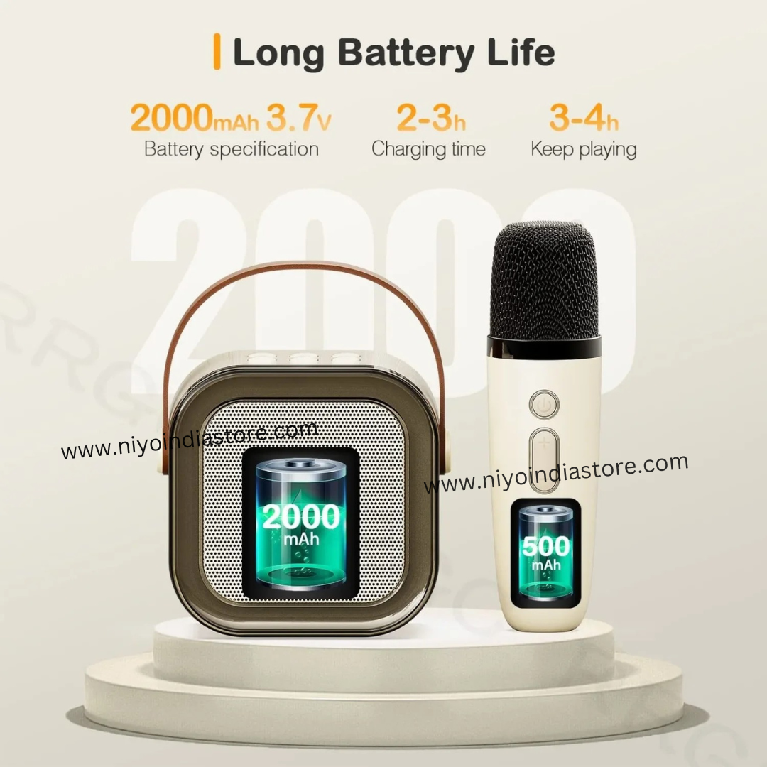 Portable wireless speaker with bluetooth in gold with long battery life for kids and adults