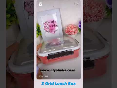 Niyo Insulated Leakproof Lunch Box 3 grid Stainless Steel