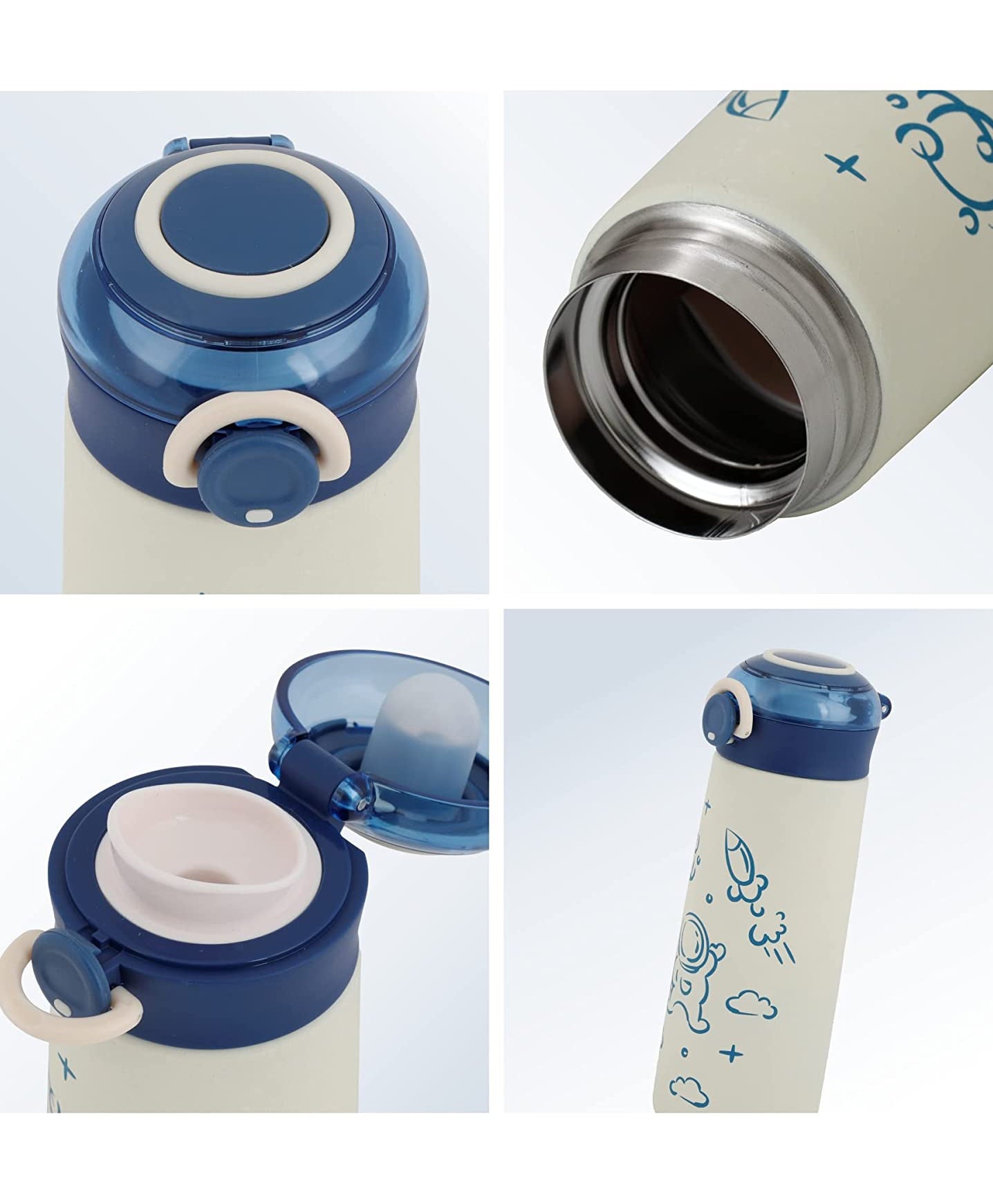 NIYO TOYS Water Bottle with Secure Flip Cap and Stainless Steel Interior for Easy Hydration