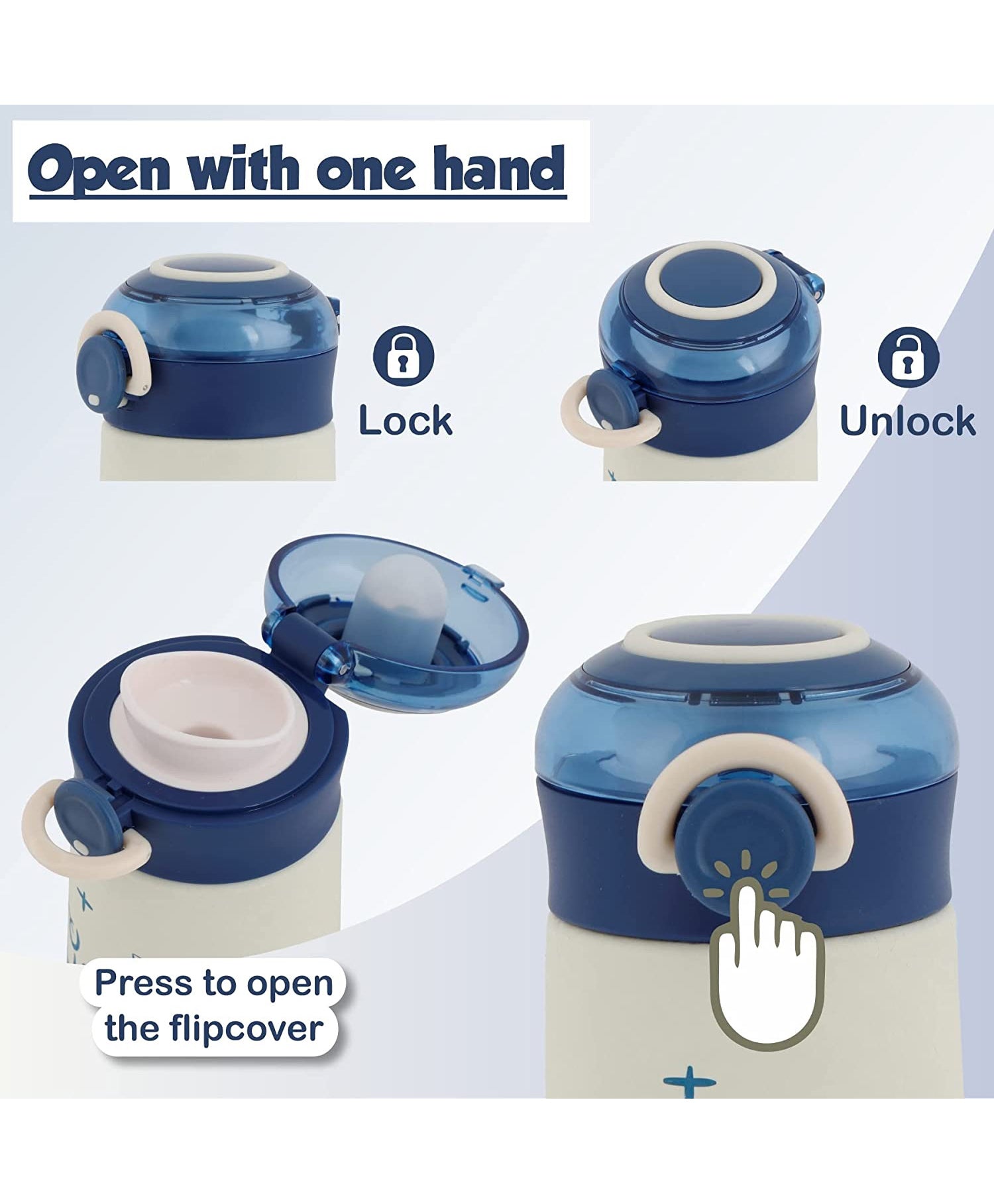 NIYO TOYS One-Hand Operated Flip Cover Sipper Bottle with Lock Feature and Ergonomic Design