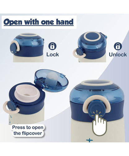 NIYO TOYS One-Hand Operated Flip Cover Sipper Bottle with Lock Feature and Ergonomic Design