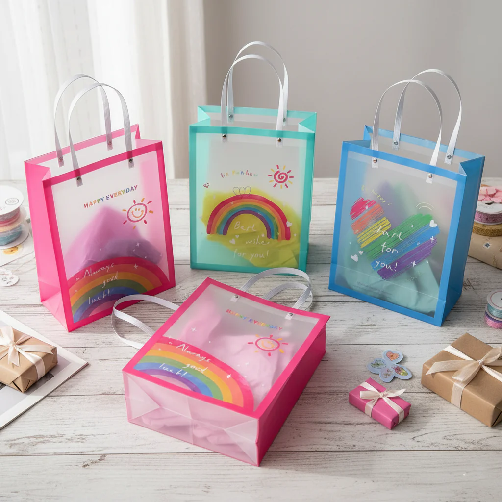 Colorful rainbow party favor bags by NIYO TOYS, perfect for gifts and celebrations