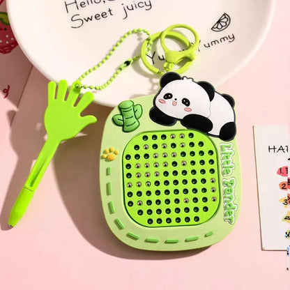 Green Panda Keychain for Kids with Sound Toy, Ideal as Return Gift for Ages 3+