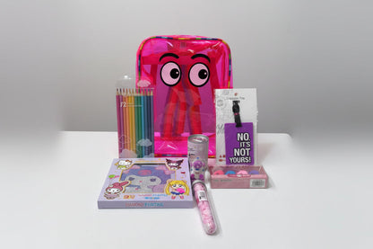 NIYO TOYS colorful hamper with fun accessories for school supplies, ideal for kids age 5 and up