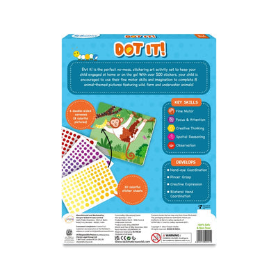 NIYO TOYS Dot It! Activity Kit with colorful stickers featuring animals on animals for age 3+, encourages creativity