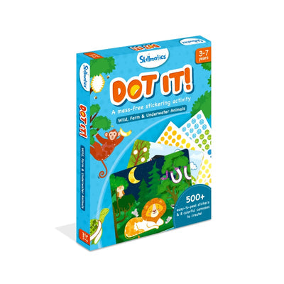 NIYO TOYS Dot It Sticker Activity with 500+ Stickers for Ages 3-7 featuring animals on animals