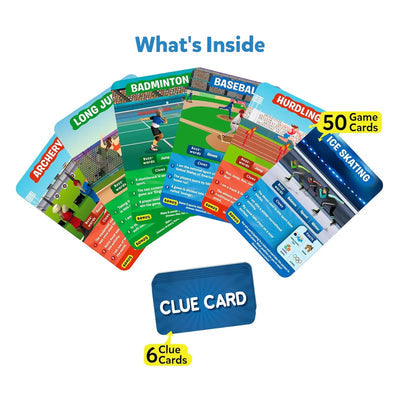 Colorful game card spider set with 50 game cards and 6 clue cards for ages 6 and up, perfect for family game night