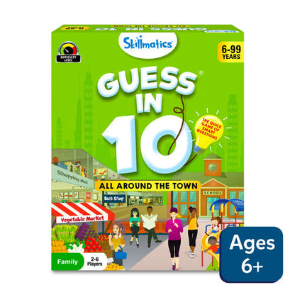 Skillmatics Guess in 10 game card spider for ages 6+, fun family game for 2-6 players