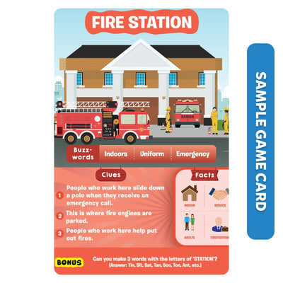 NIYO TOYS game card spider featuring a fire station theme, suitable for ages 6+, encourages educational play