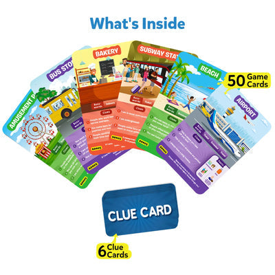 Colorful game card spider set with 50 game cards for children age 5+ featuring various playful themes