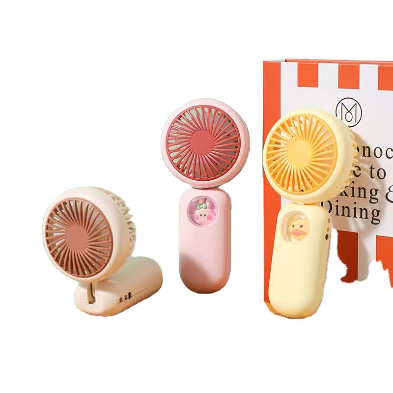 Set of small fans in pink and yellow, for kids age 3+, ideal for hot days and outdoor activities