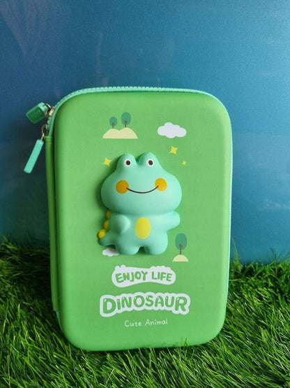 NIYO TOYS Dinosaur Pencil Case for Kids with Smiggle-inspired stationery design in green