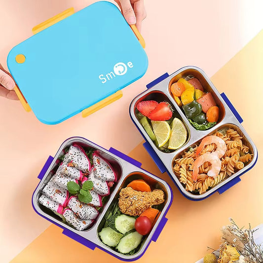 NIYO TOYS colorful blue lunch box with compartments for kids, ideal for school meals age 3+