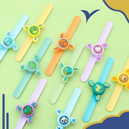 Colorful strap fidget toys featuring animal designs, perfect for kids ages 5 and up, engaging spinner fidget toy