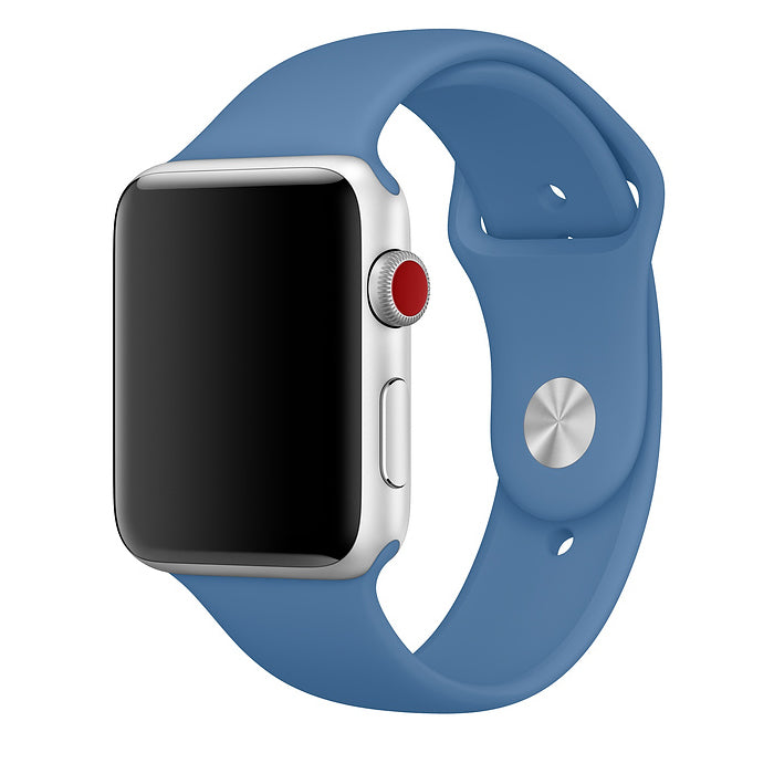 NIYO TOYS sports silicone band for iWatch in blue, perfect for active lifestyles and comfortable wear