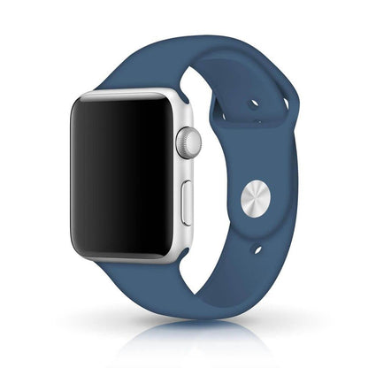 NIYO TOYS sports silicone band for iWatch in blue with a sleek and comfortable design