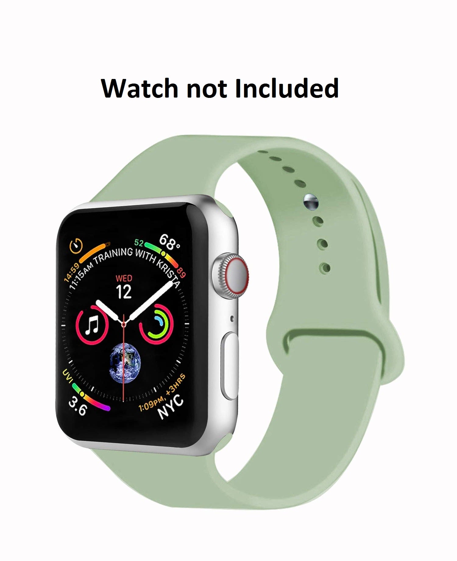Light Green NIYO TOYS sports silicone band for iWatch with adjustable fit and durable design