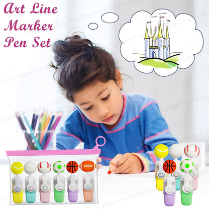 NIYO TOYS sports themed highlighter set with various sports designs for creative stationery use