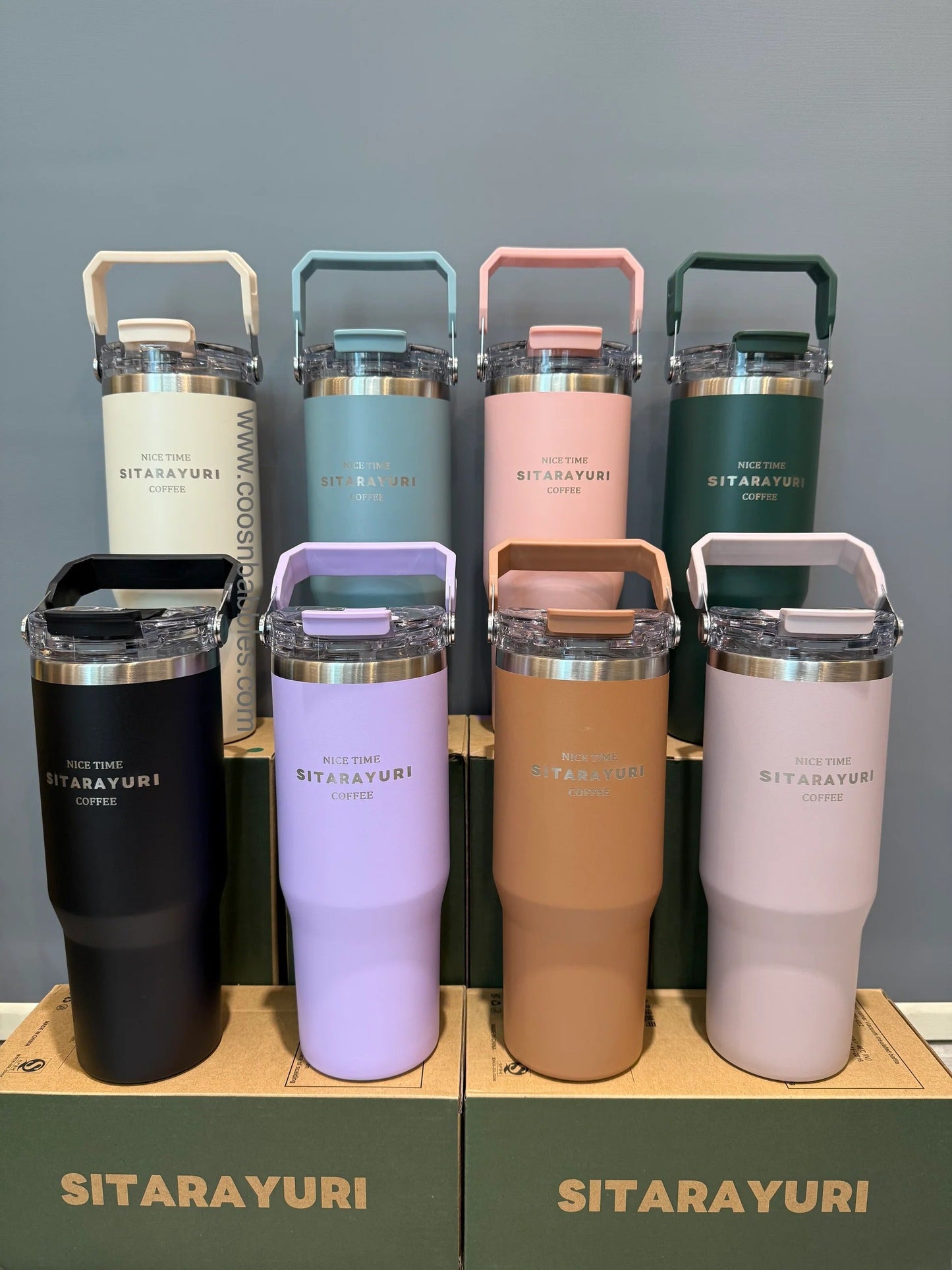 NIYO TOYS stainless steel tumbler with straw in various colors, perfect for adults and kids on-the-go
