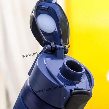 NIYO TOYS navy stainless steel vacuum bottle with leak-proof lid for kids and outdoor activities