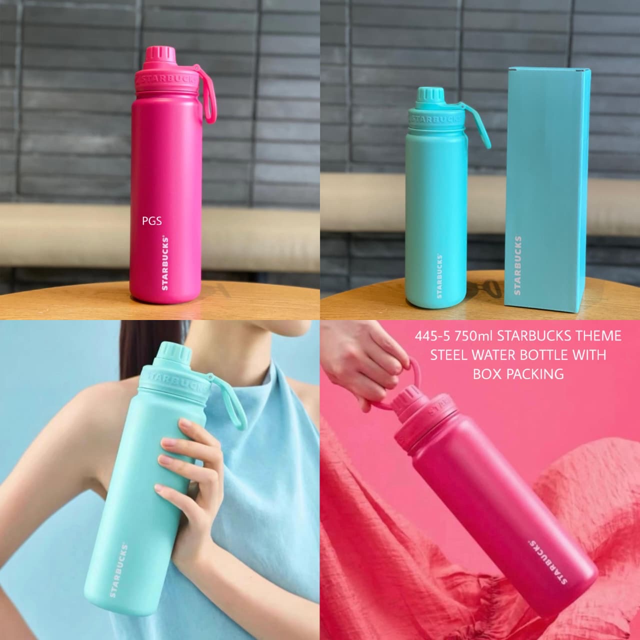 Colorful stainless steel water bottle for kids in pink and blue, ideal for school and outdoor activities