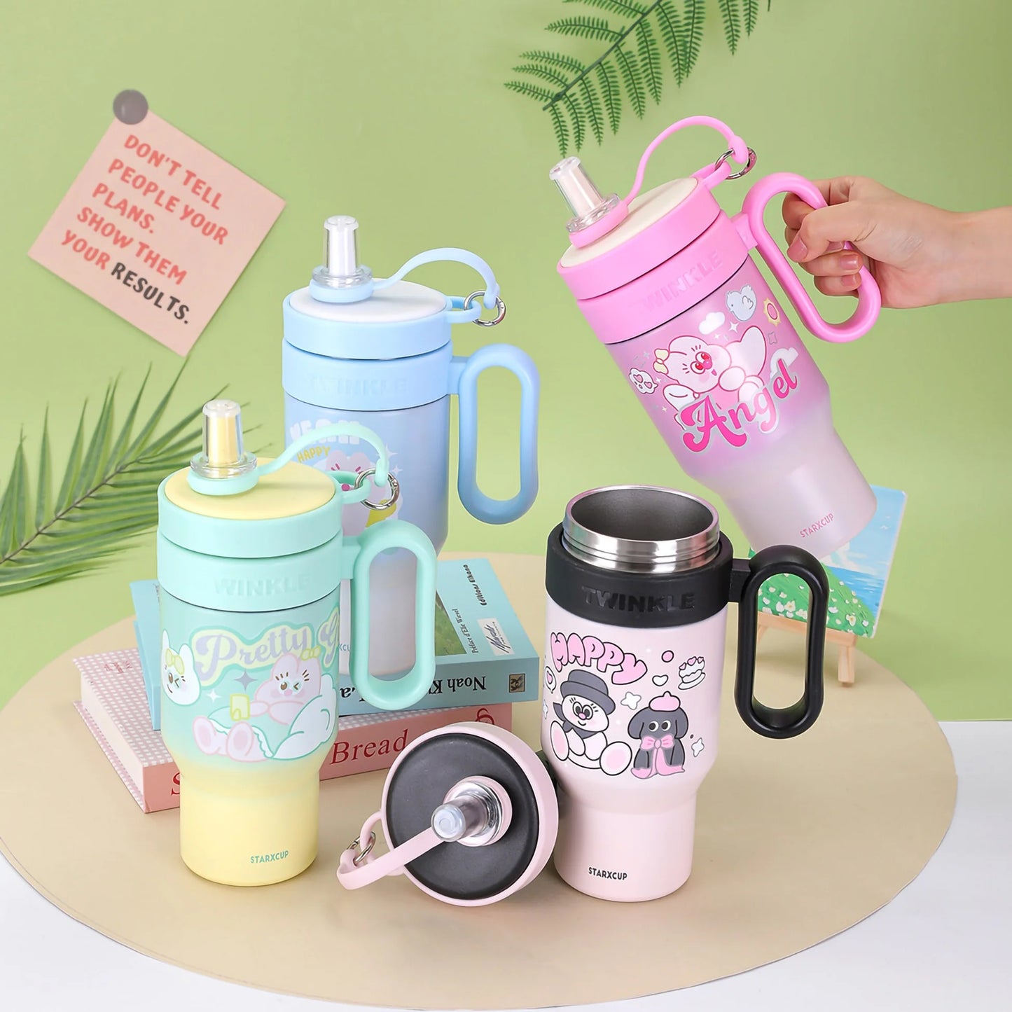 NIYO TOYS insulated tumbler set in pastel colors, ideal for kids aged 3+, perfect for hydration on the go