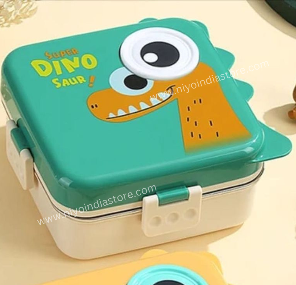 NIYO TOYS Super Dinosaur Lunch Box with Cute Eyeball Design for Kids