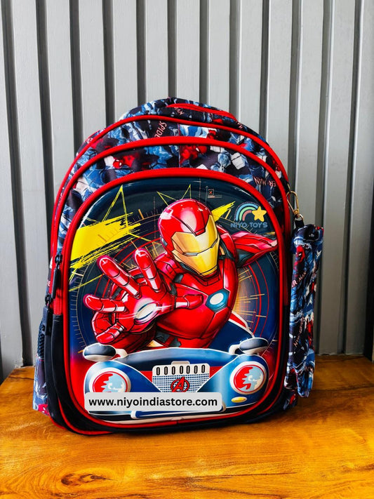 NIYO TOYS Iron Man superhero school bag back to school with vibrant graphics and a spacious design