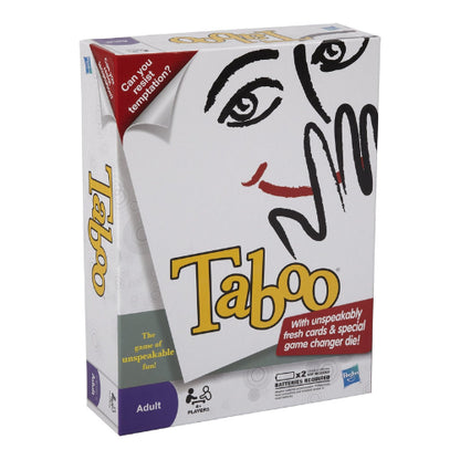 Taboo Board Game by Niyo Toys, a fun party game for adults ages 18 and up with fresh cards and a special game changer die