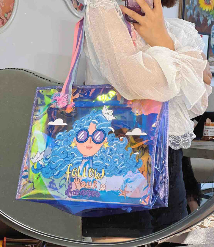 Colorful NIYO TOYS tote bag with a whimsical design for kids, ideal for playdates and outings
