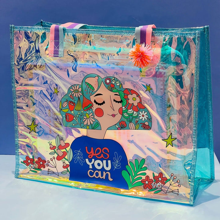Colorful NIYO TOYS tote bag with inspirational design, ideal for kids ages 3 and up, great for everyday use