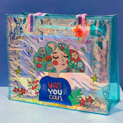 Colorful NIYO TOYS tote bag with inspirational design, ideal for kids ages 3 and up, great for everyday use
