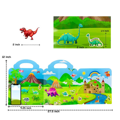 Colorful dinosaur-themed decorative stickers for kids, age 3+, promotes learning with toys learning express