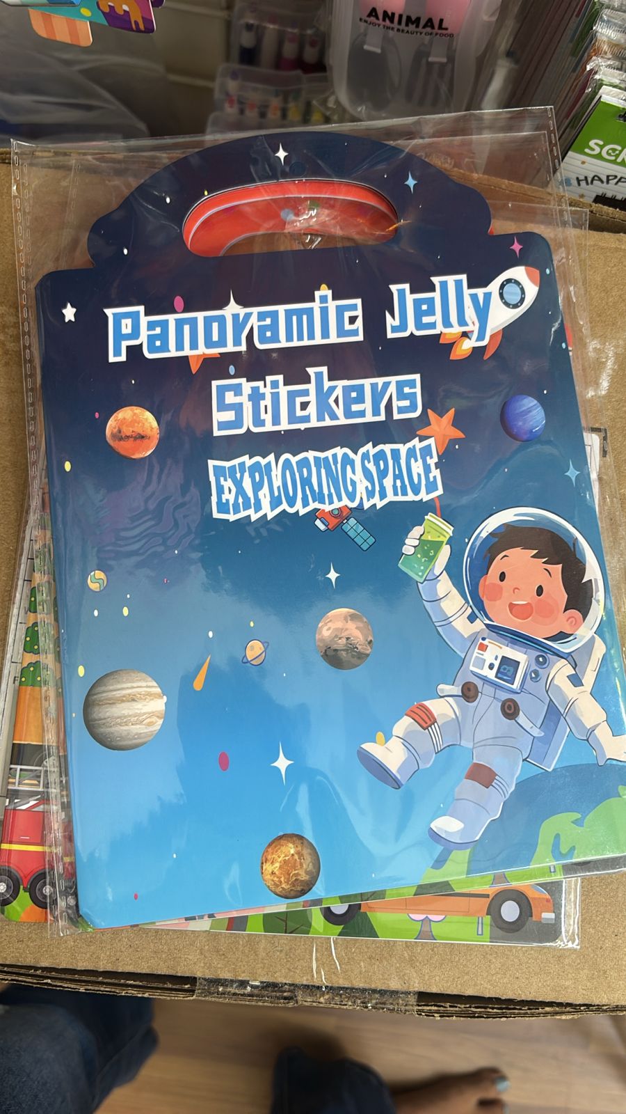 Panoramic jelly stickers exploring space for ages 3+, perfect for creative play and toys learning express