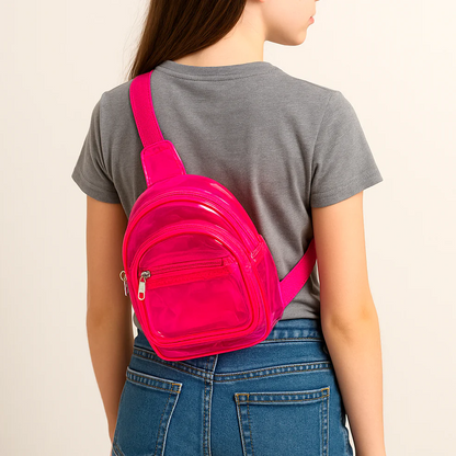 NIYO TOYS Pink Cross Bag featuring a stylish design and adjustable strap for convenience