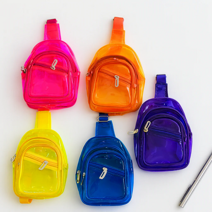 Colorful NIYO TOYS Cross Bags in Pink, Orange, Yellow, and Purple for Stylish Storage