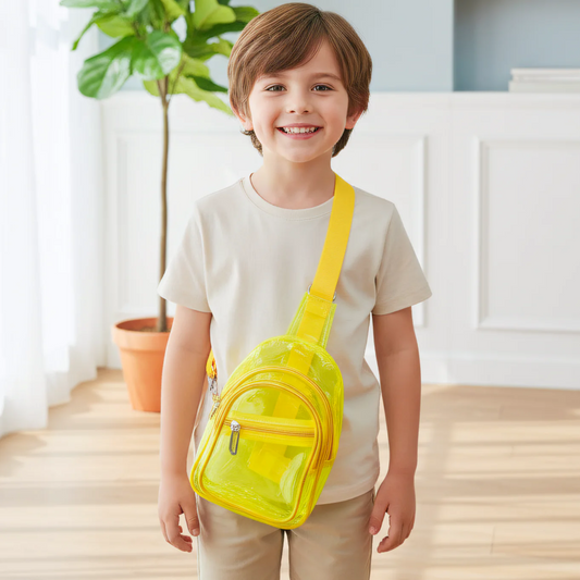 NIYO TOYS Yellow Transparent Cross Bag Perfect for Kids with Adjustable Strap