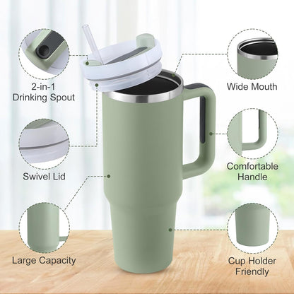 NIYO TOYS Travel Tumbler for hot and cold drinks with wide mouth and comfortable handle