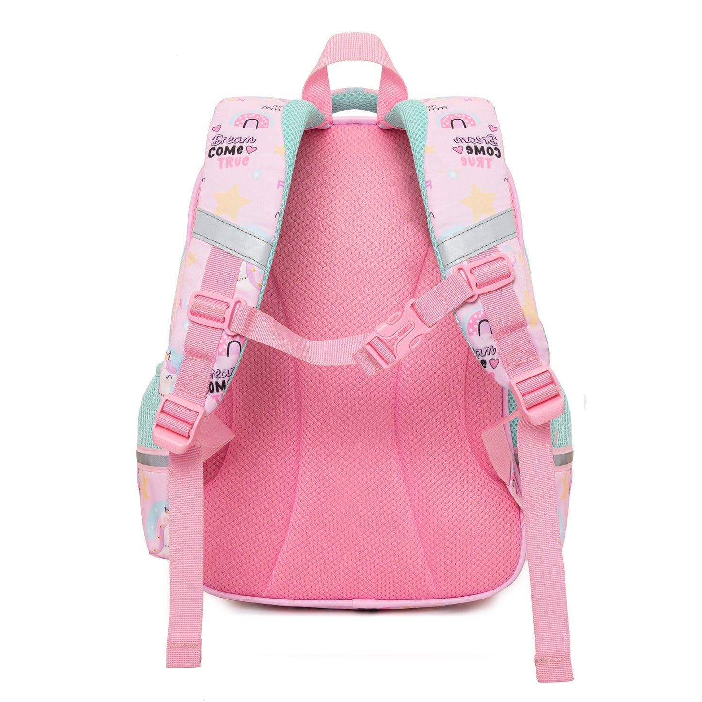 Pink unicorn backpack for ages 3+, perfect for school and everyday adventures